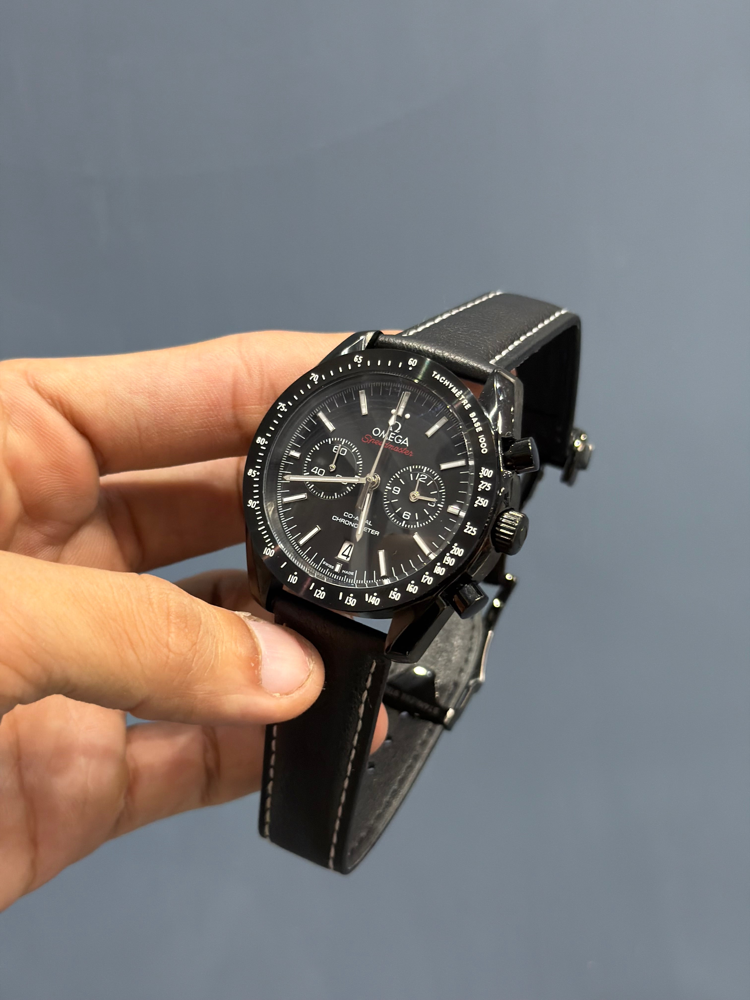 NEW COLLECTION ALL BLACK CASE WITH DIAL & BLACK LEATHER STRAP