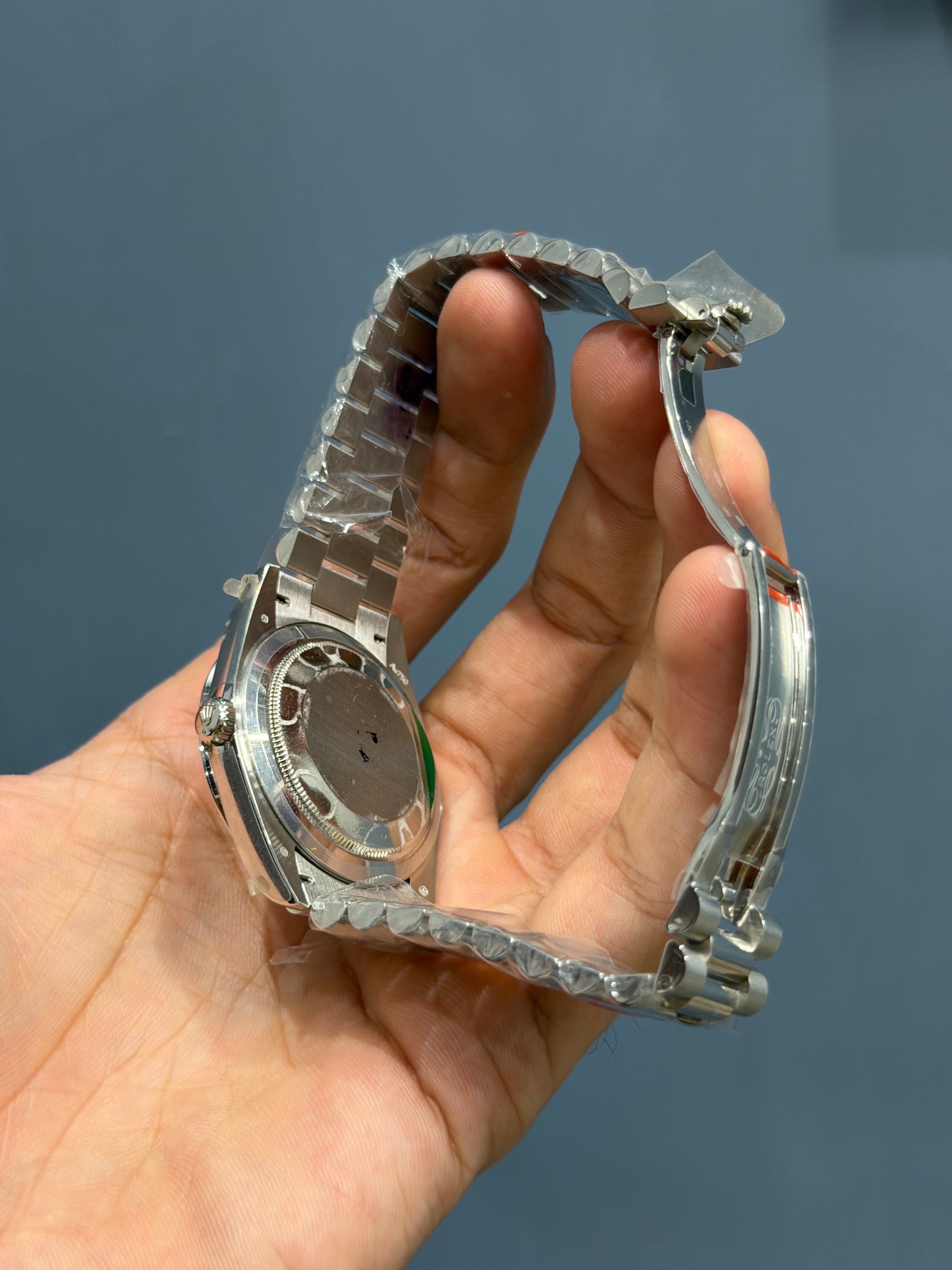 NEW COLLECTION 40 SILVER WITH SKY BLUE DIAL & ROMAN NUMERAL AUTOMATIC WATCH BP MADE