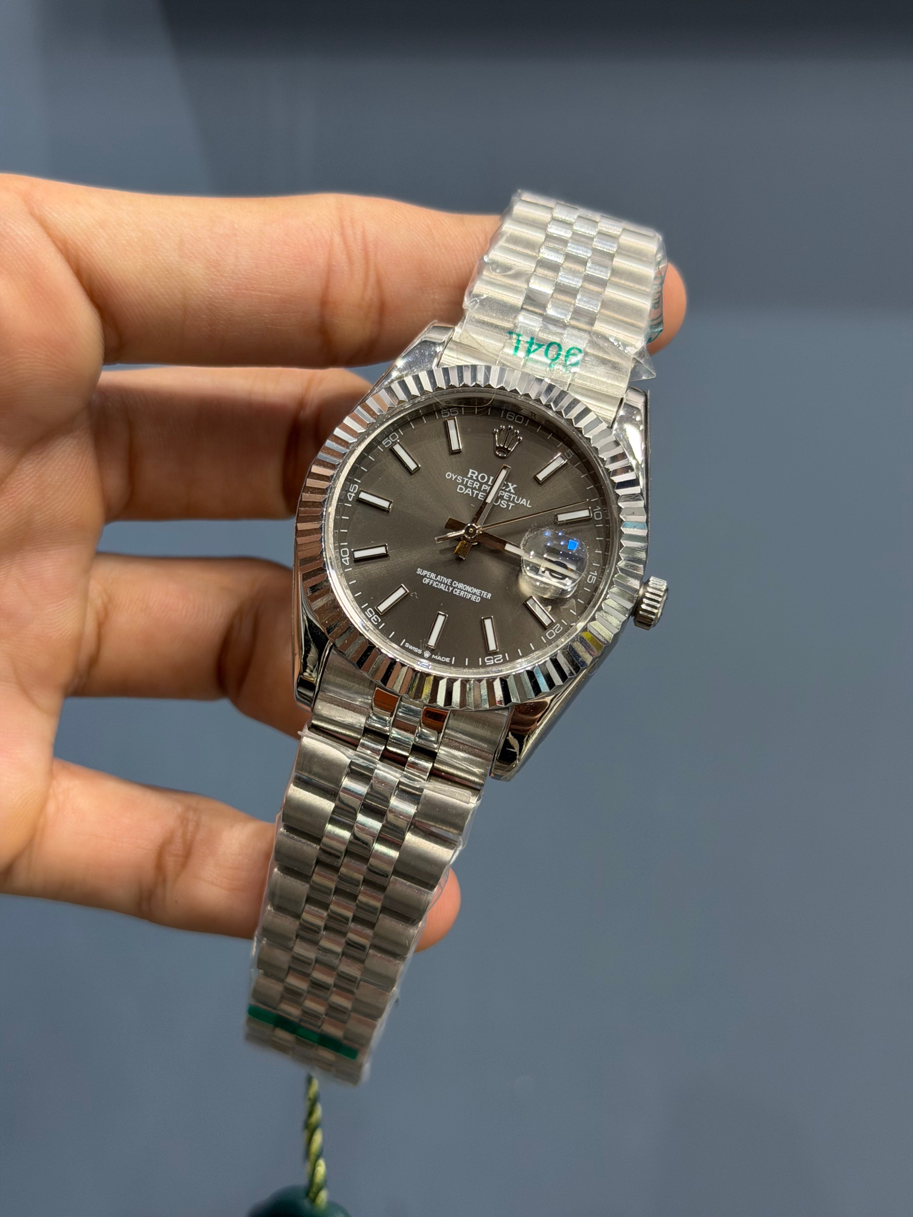 NEW COLLECTION 40 SILVER WITH GREY DIAL AUTOMATIC WATCH YZ MADE