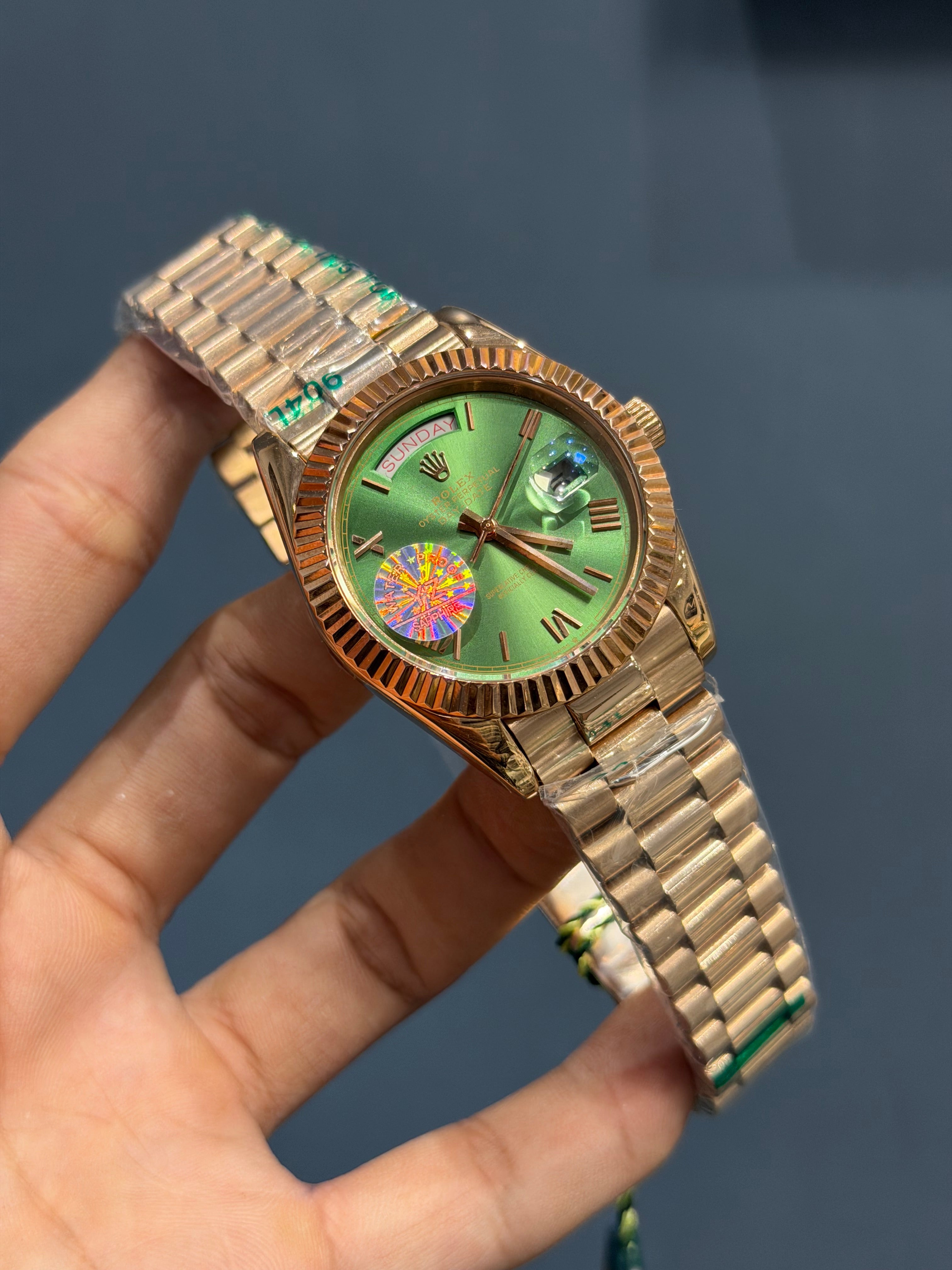 NEW COLLECTION 40MM ROSE GOLD WITH GREEN DIAL ROMAN FIGURE YZ MADE