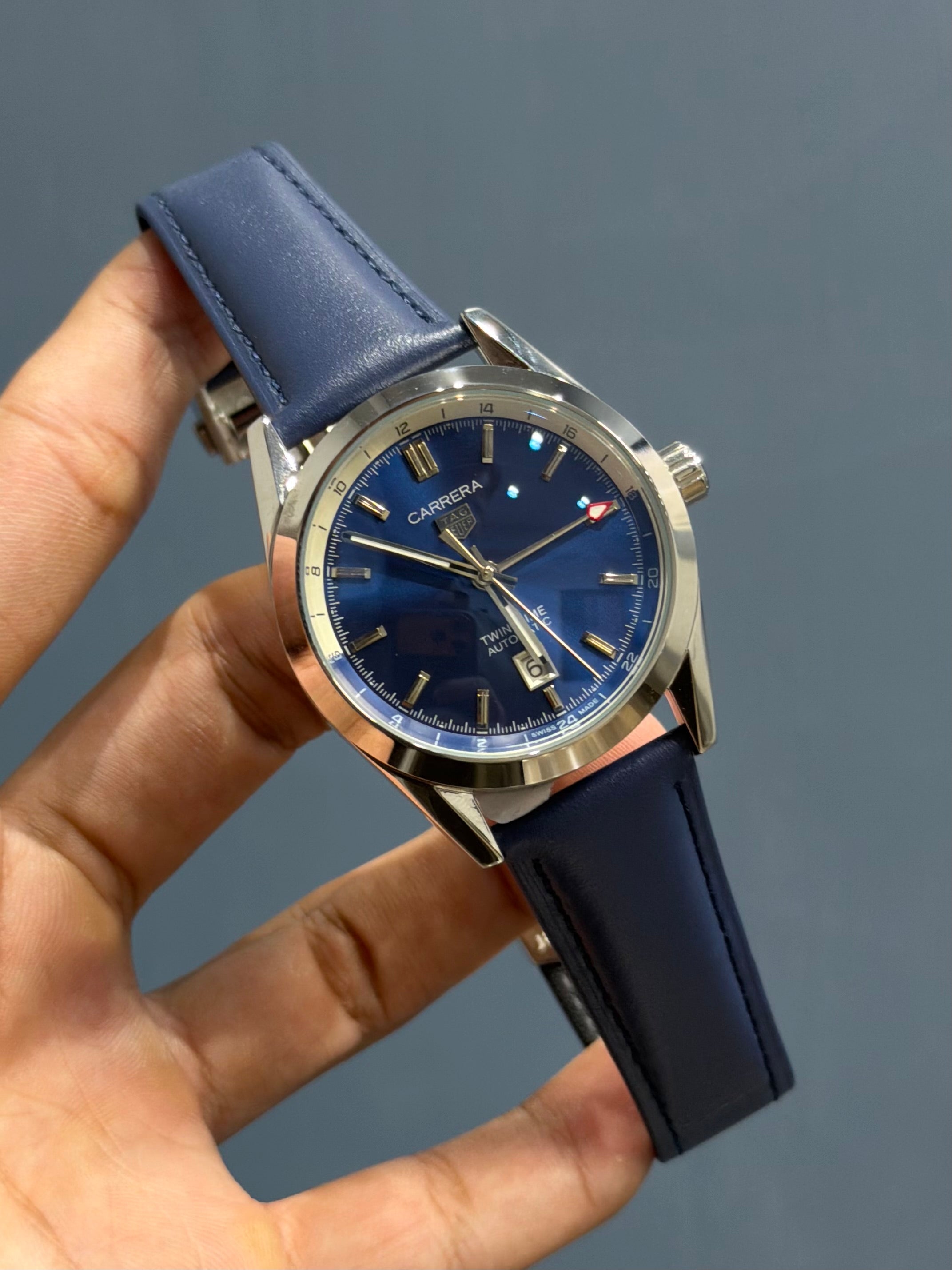 NEW COLLECTION SILVER WITH BLUE DIAL AUTOMATIC WATCH