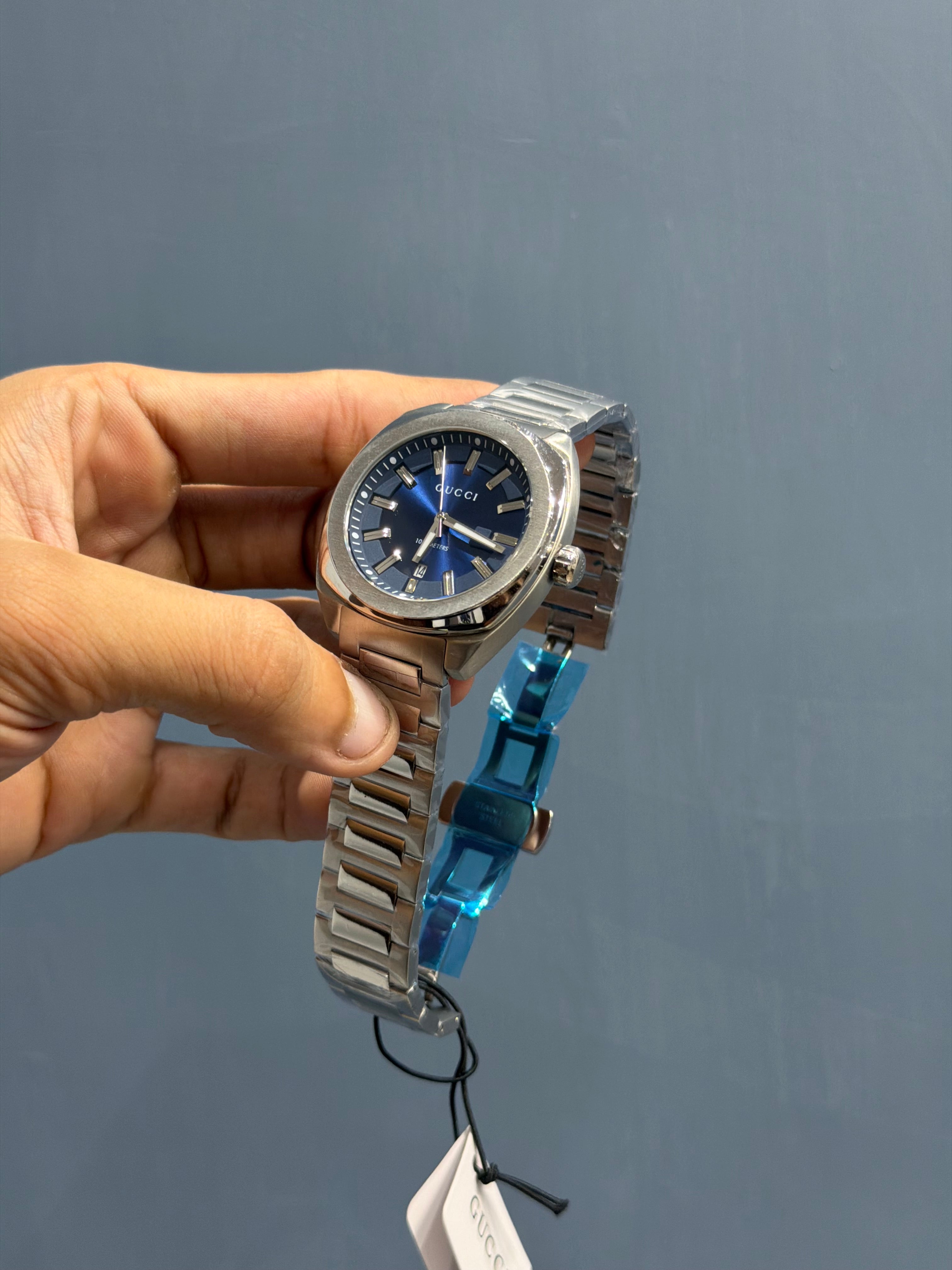 NEW COLLECTION SILVER WITH BLUE DIAL CHAIN WATCH