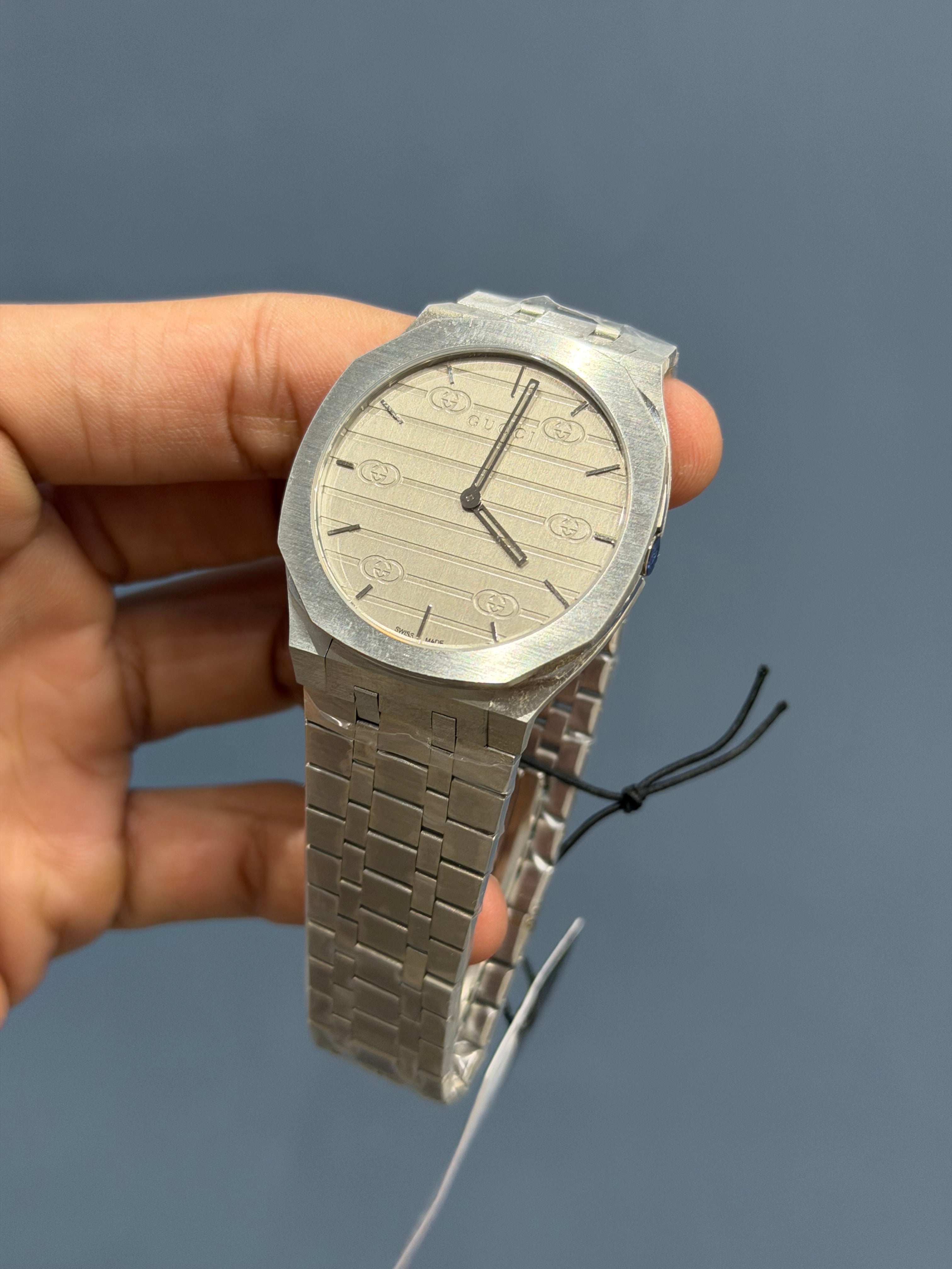 NEW COLLECTION SILVER WITH GREY DIAL CHAIN SLIM WATCH