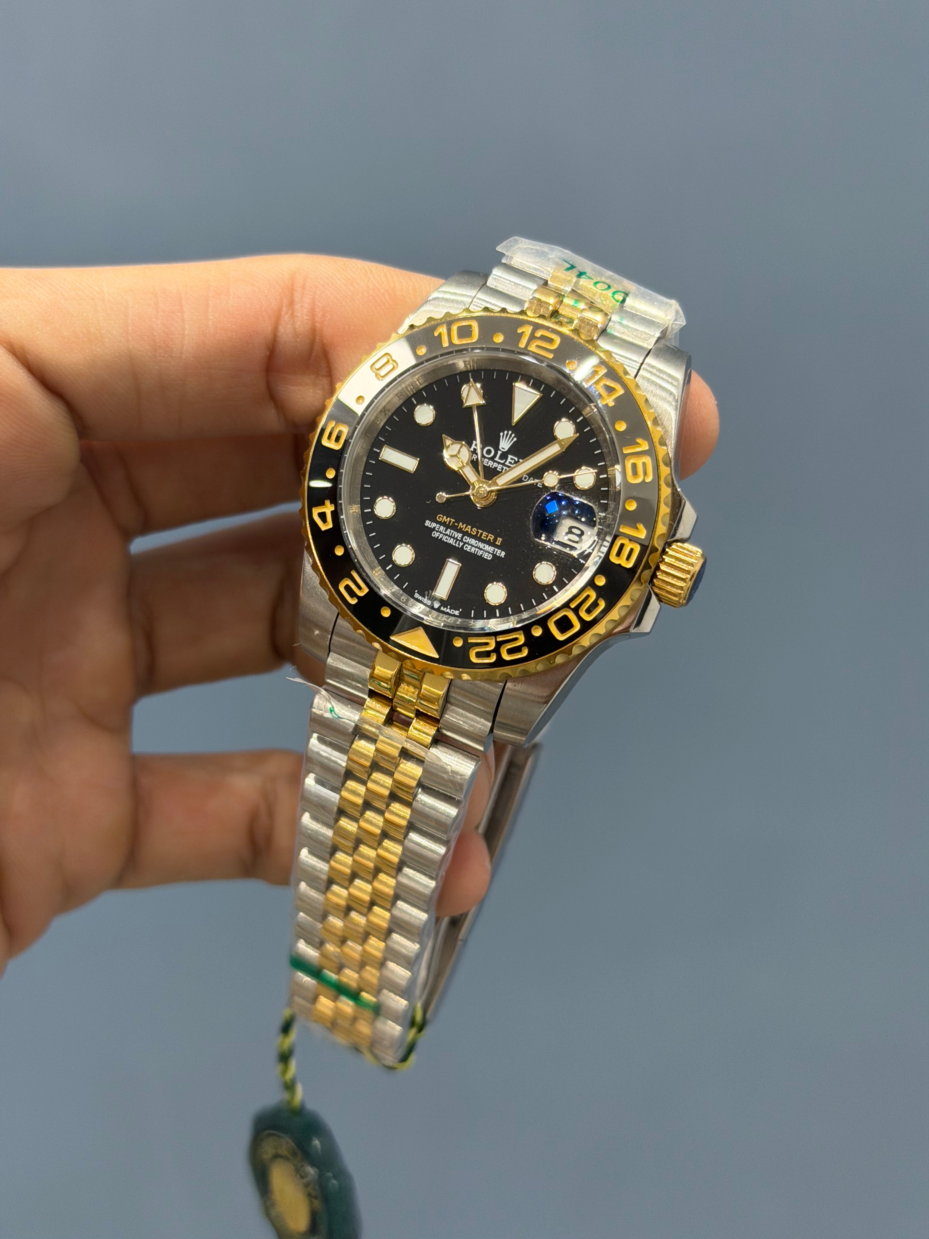 NEW COLLECTION GMT 40 TWO TONE YELLOW GOLD WITH BLACK DIAL & ZR FACTORY