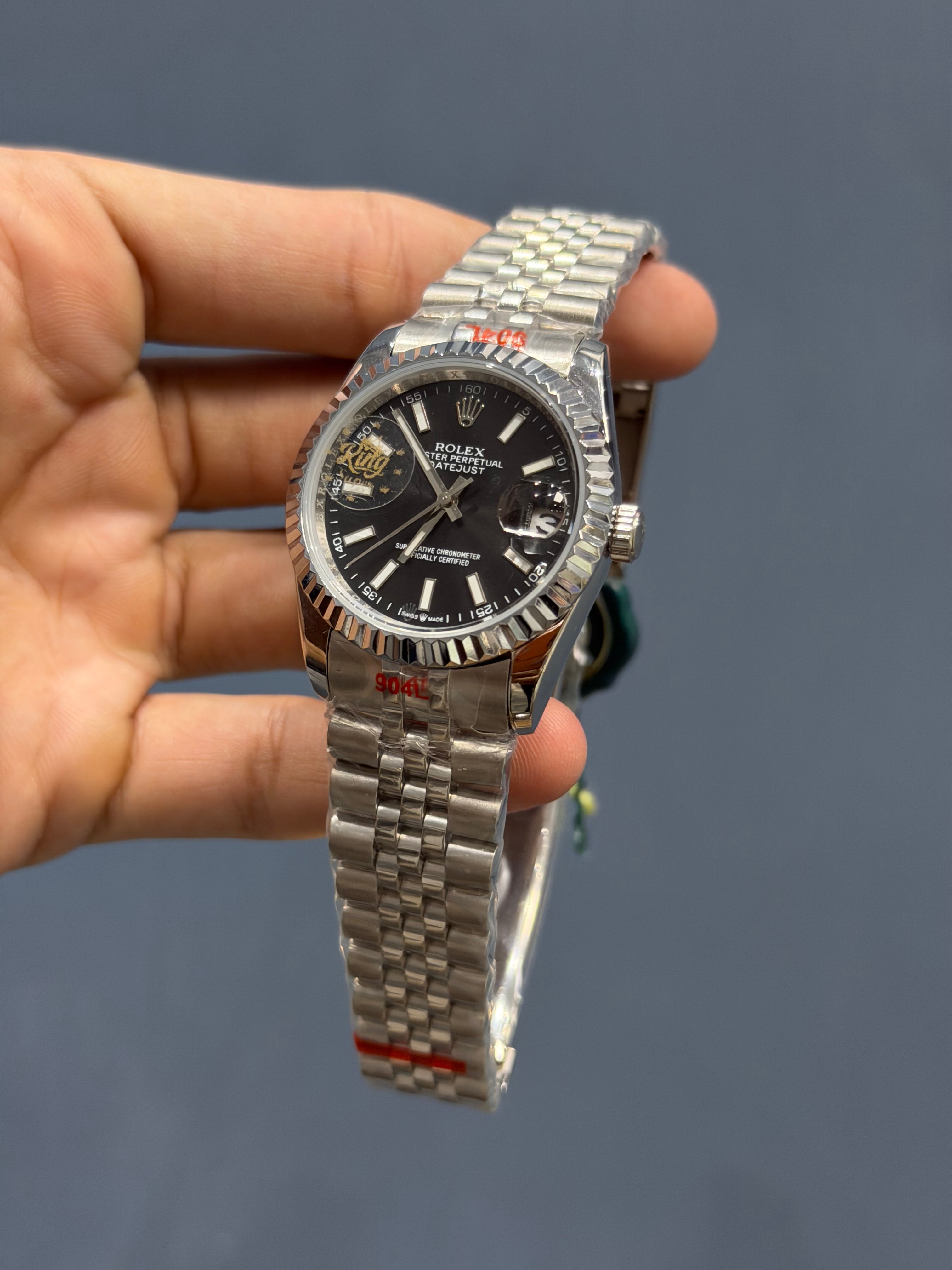 NEW COLLECTION 36 SILVER WITH BLACK DIAL FLUTED BEZEL STONE FIGURE AUTOMATIC WATCH YZ FACTORY