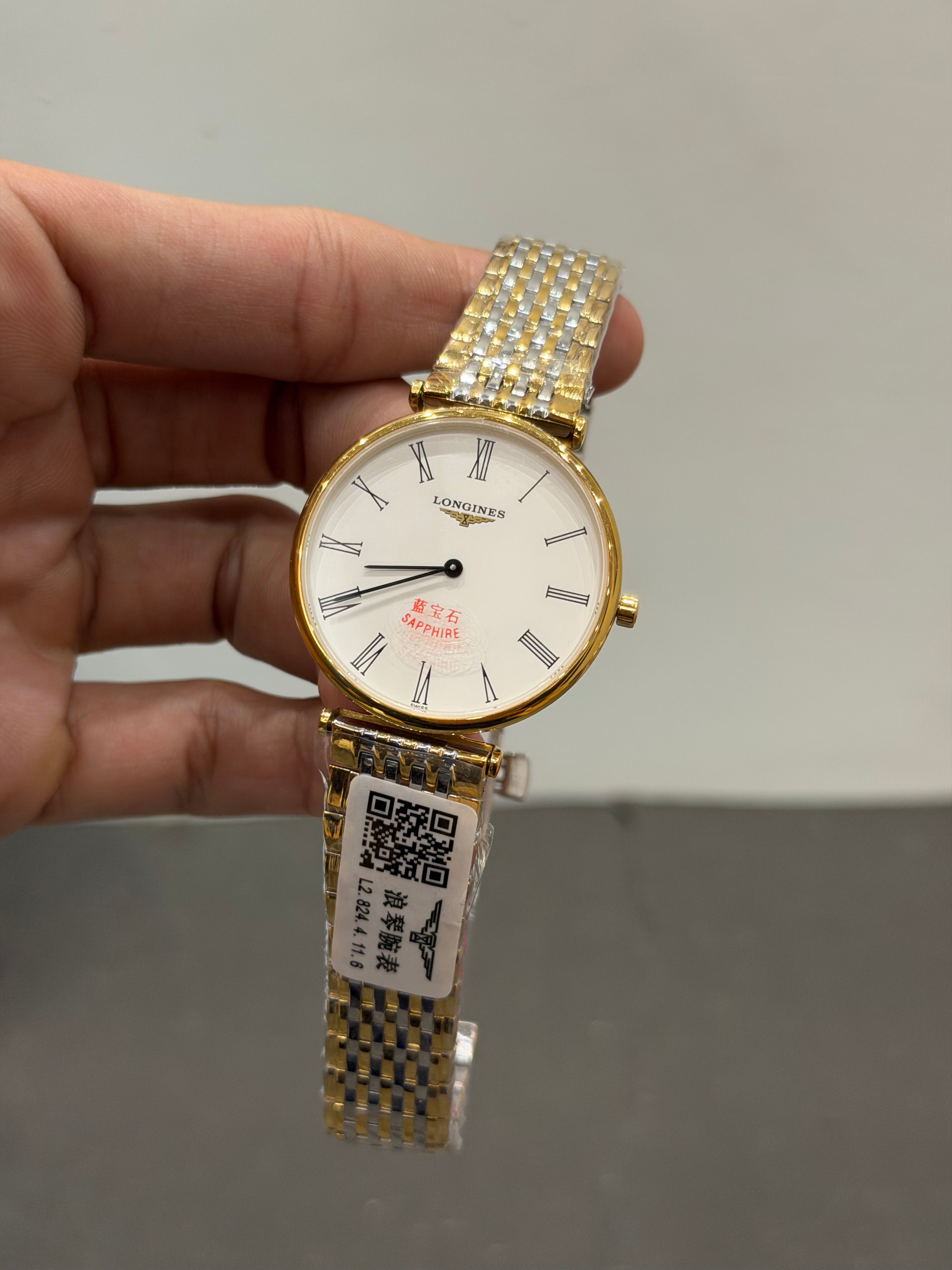 NEW COLLECTION TWO TONE YELLOW GOLD WITH WHITE DIAL CHAIN WATCH