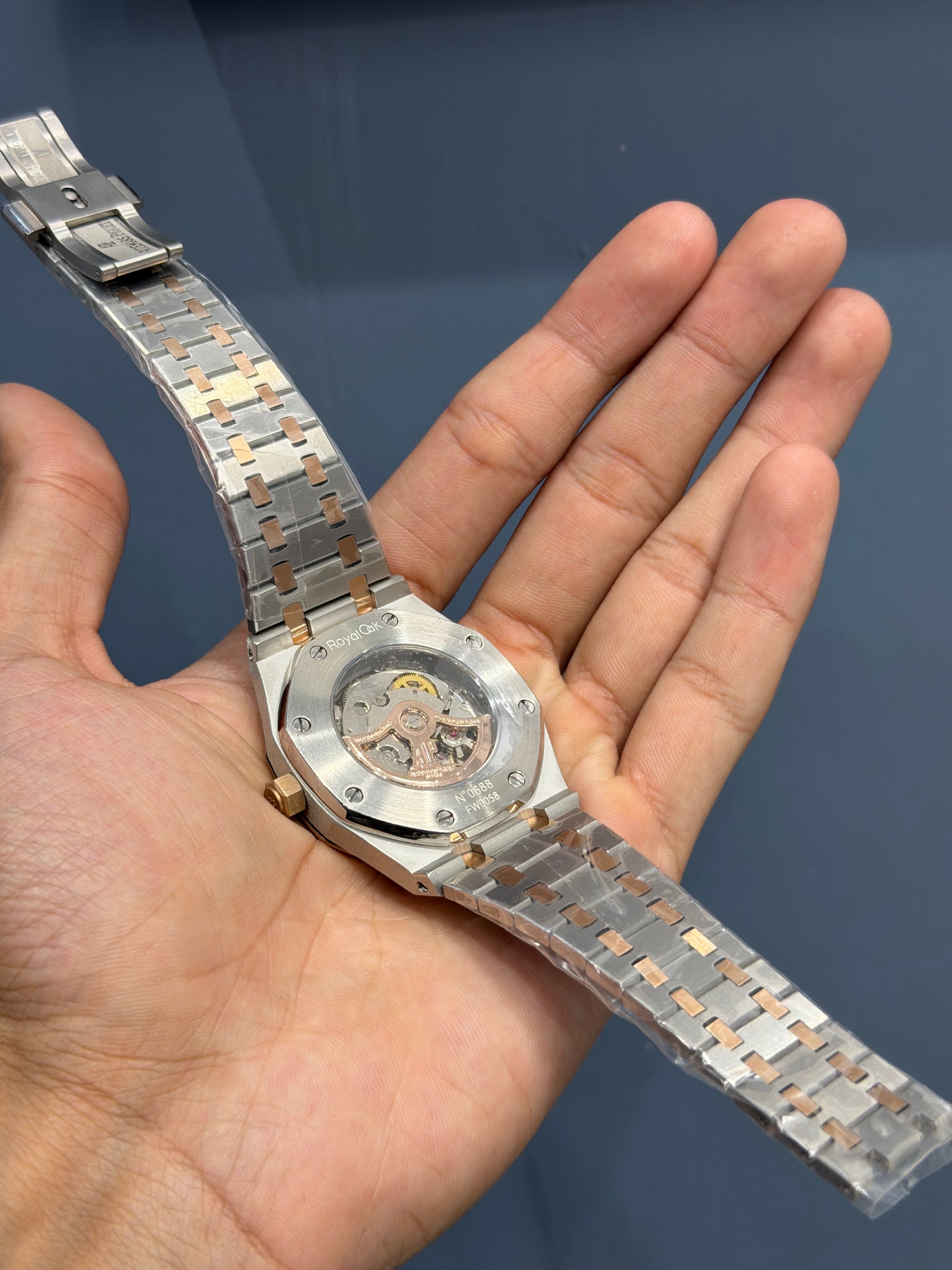 NEW COLLECTION ROSE TWOTONE WITH BLUE DIAL CHAIN WATCH FOR MEN