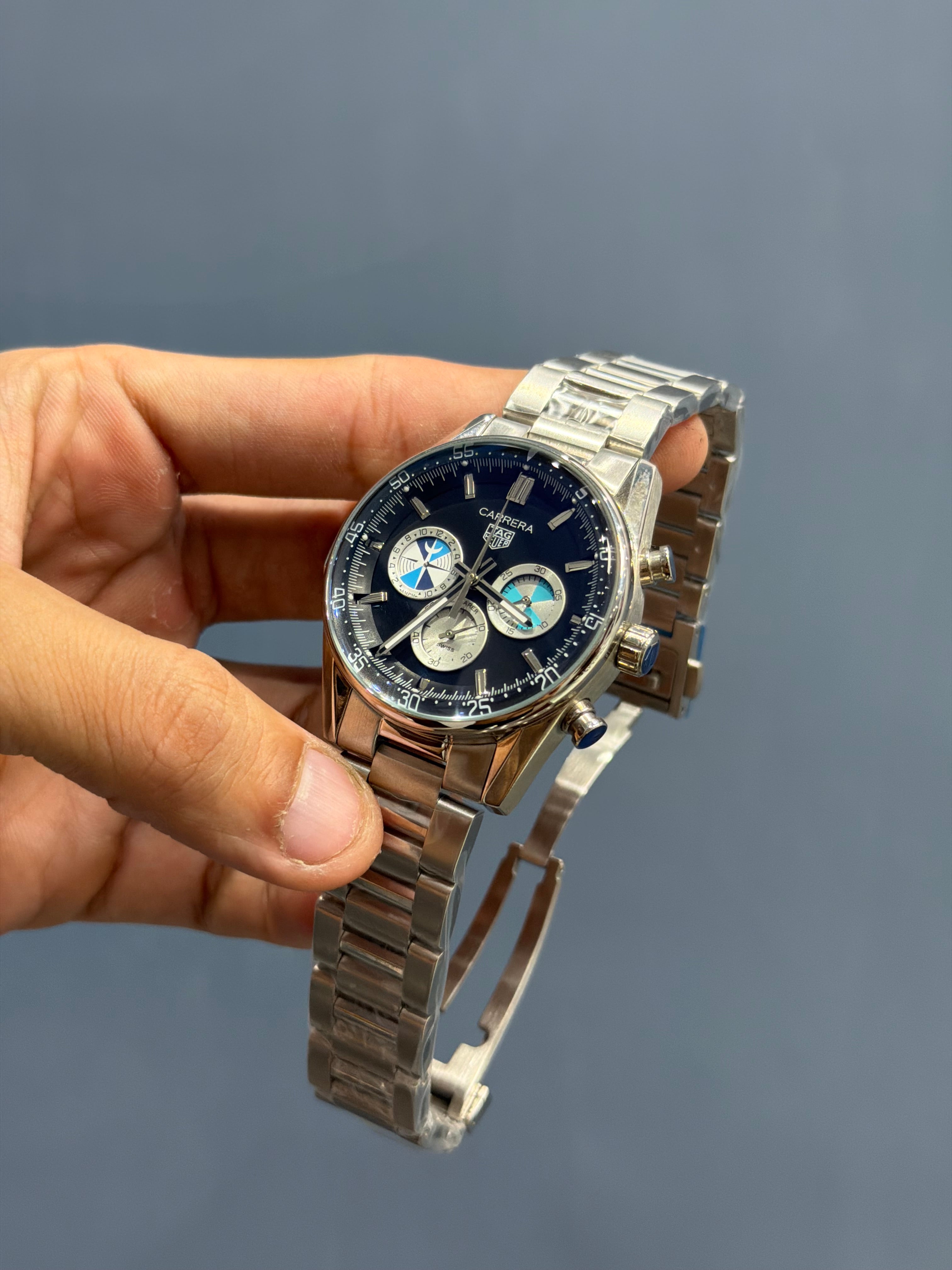 NEW COLLECTION CHRONOGRAPH SEAFARER X HODINKEE SILVER WITH BLACK OPALIN DIAL MENS WATCH