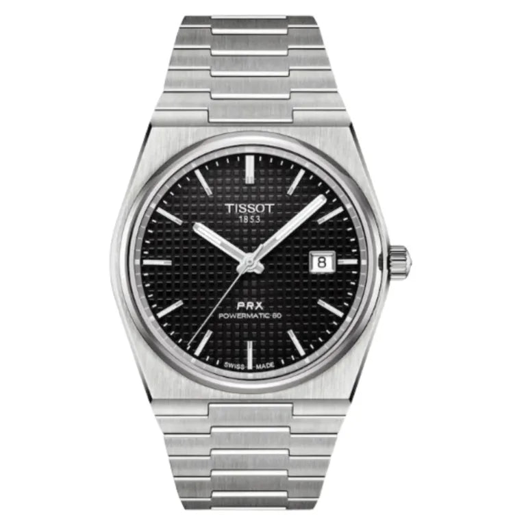 Tissot PRX Powermatic 80 Silver Stainless Steel Black Dial Automatic Watch for Men’s – T137.407.11.051.00
