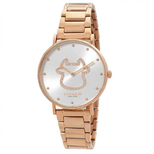 Coach Perry Rose Gold Stainless Steel Silver Dial Quartz Watch for Ladies – 14503708