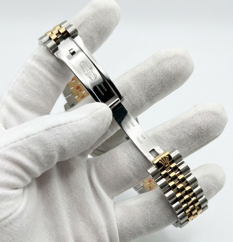 Rolex Datejust Style Luxury Watch – Two-Tone Gold & Silver, Black Dial & Diamond-Style Markers