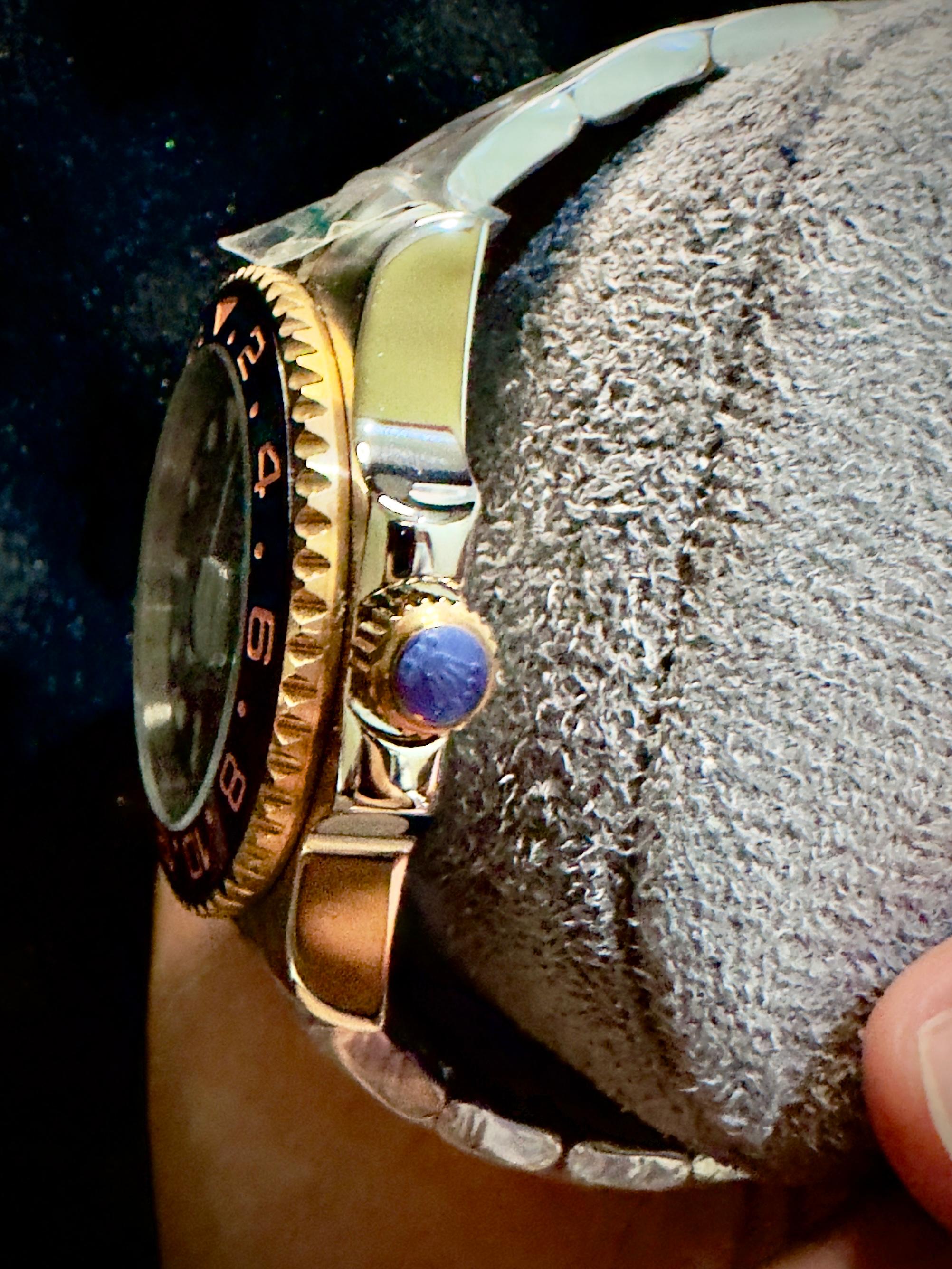 Premium Black & Rose Gold GMT-Style Watch – Luxury Dial, Date Display & Two-Tone Stainless Steel Bracelet