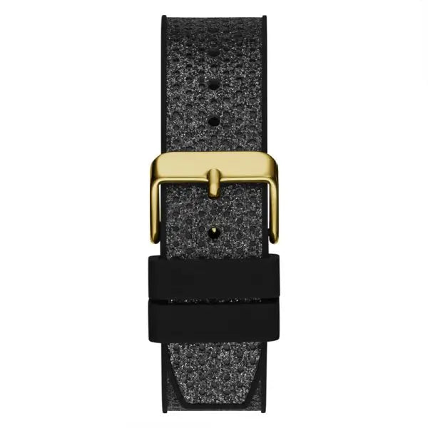 Guess Women’s Quartz Black Silicone Strap Gold Dial 40mm Watch GW0620L2