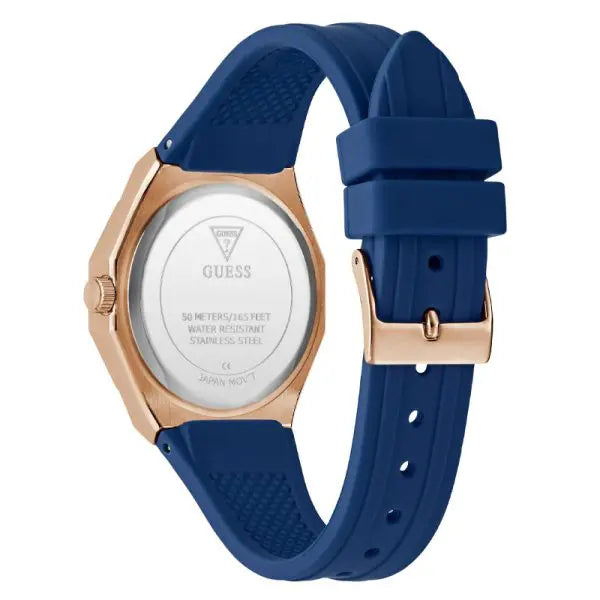 Guess Women’s Quartz Blue Silicone Strap Mother Of Pearl Dial 36mm Watch GW0872L3