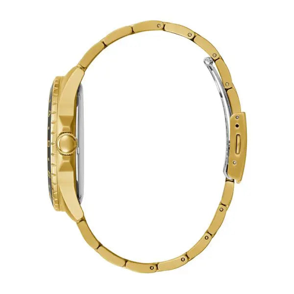 Guess Men’s Quartz Gold Stainless Steel Black Dial 44mm Watch GW0220G4