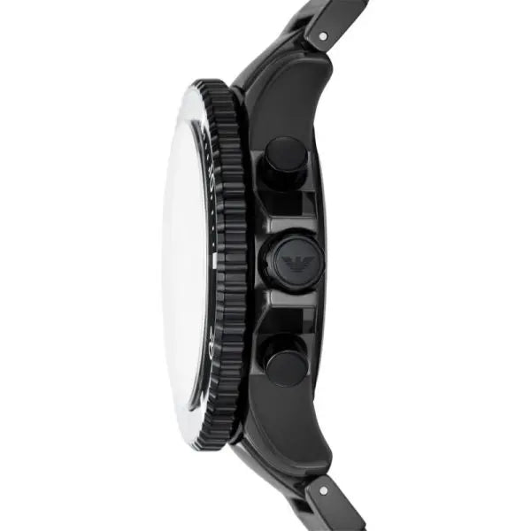 Emporio Armani Men’s Quartz Black Ceramic Chain Black Dial 43mm Watch AR70010
