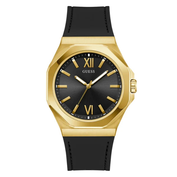 Guess Men’s Quartz Black Silicone Strap Black Dial 42mm Watch GW0850G2
