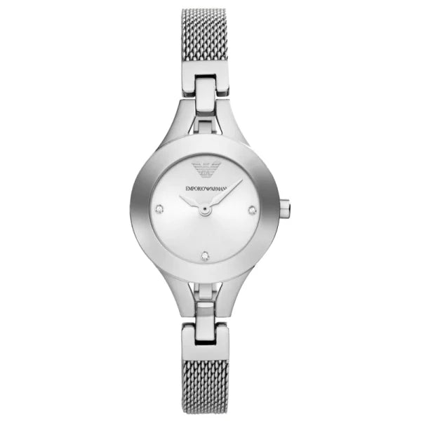Emporio Armani Women’s Quartz Silver Stainless Steel Silver Dial 26mm Watch AR7361