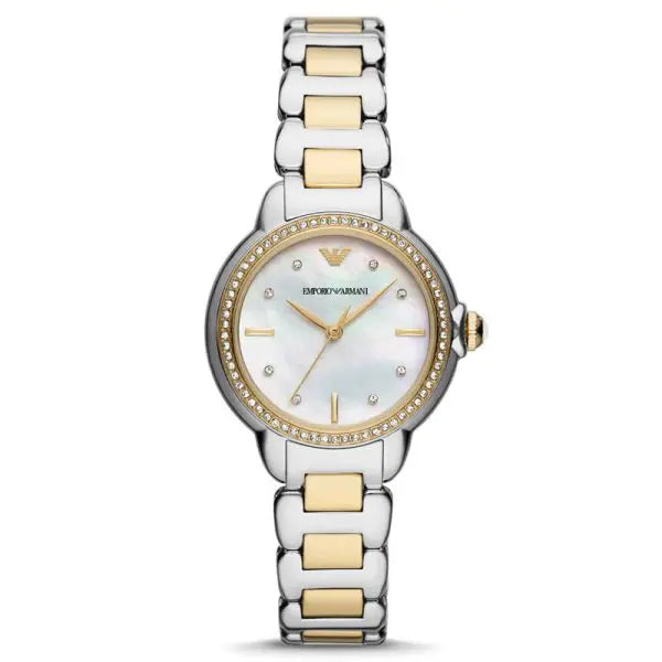 Emporio Armani Women’s Quartz Two-tone Stainless Steel Mother Of Pearl Dial 32mm Watch AR11524