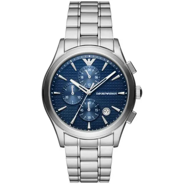 Emporio Armani Men’s Quartz Silver Stainless Steel Blue Dial 42mm Watch AR11528