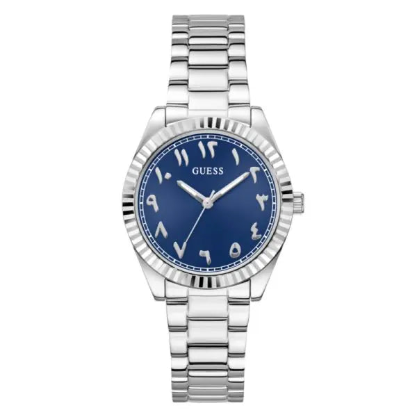 Guess Women’s Quartz Silver Stainless Steel Blue Dial 38mm Watch GW0735L1