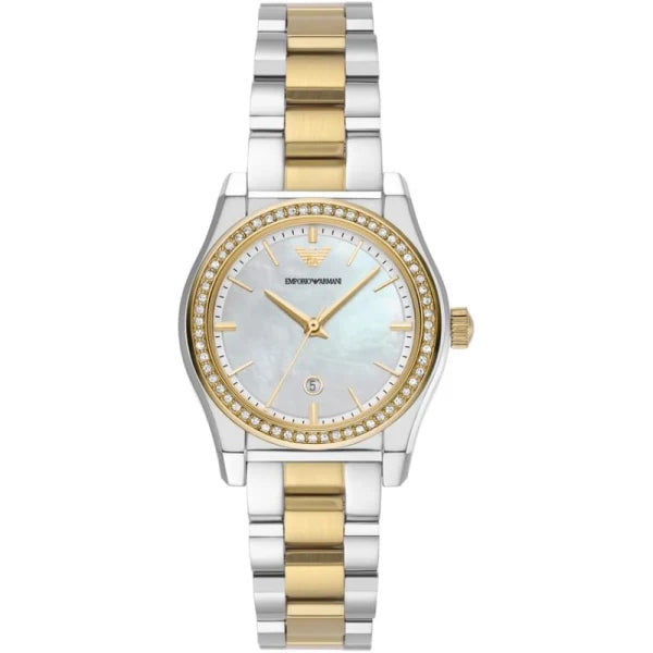 Emporio Armani Women’s Quartz Two-Tone Stainless Steel Mother Of Pearl Dial 32mm Watch AR11559