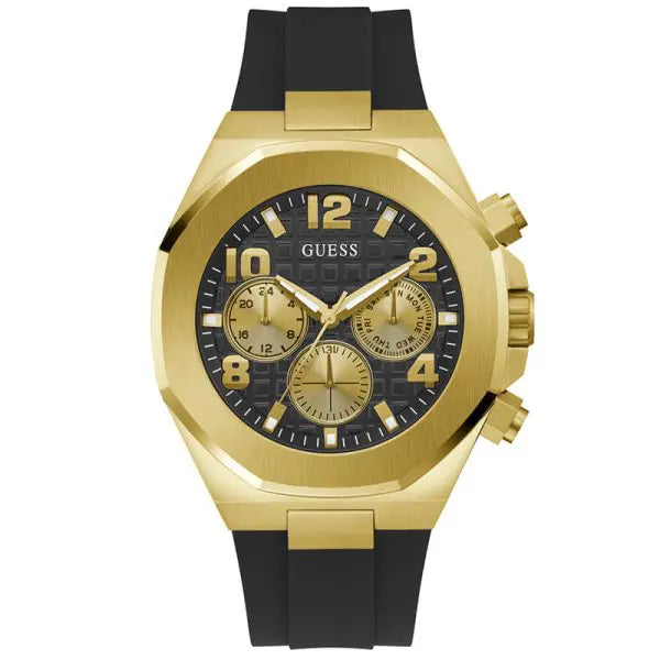 Guess Men’s Quartz Black Silicone Strap Black Dial 46mm Watch GW0583G2