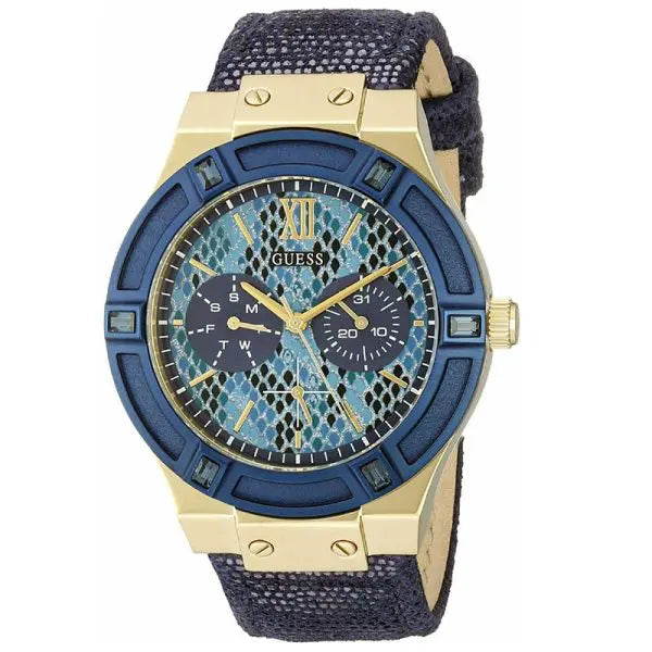Guess Women’s Quartz Blue Leather Strap Blue Dial 36mm Watch W0289L3