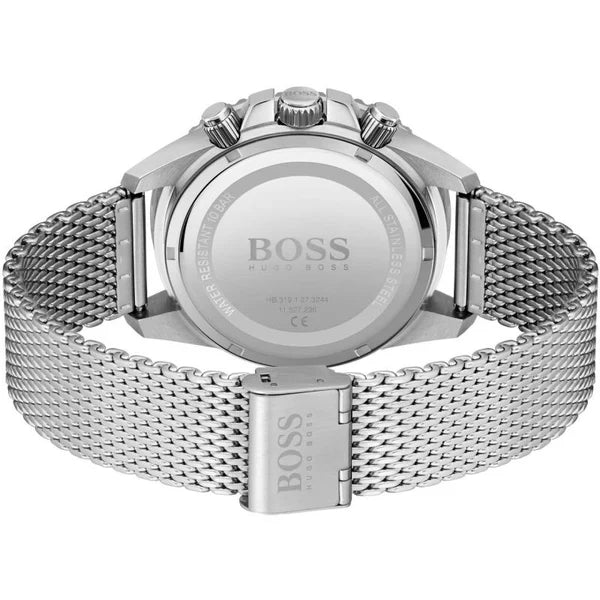 Hugo Boss Men’s Quartz Silver Stainless Steel Black Dial 45mm Watch 1513904