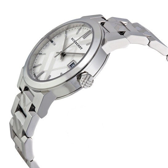 Burberry Women’s Stainless Steel Swiss Made Silver Dial 34mm Watch BU9144