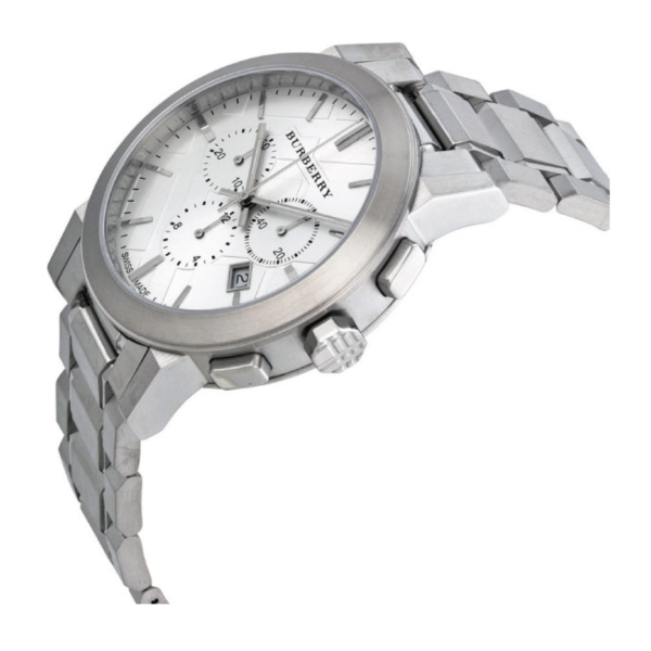 Burberry Unisex Silver Stainless Steel Swiss Made Silver 42mm Watch BU9350
