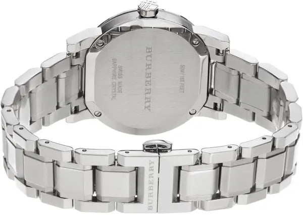 Burberry Women’s Swiss Made Stainless Steel Silver Dial 34mm Watch BU9100