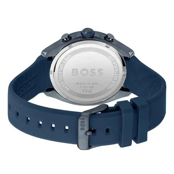 Hugo Boss Velocity Men’s Chronograph Quartz Blue Silicone Strap Blue Dial 44mm Watch 1514061