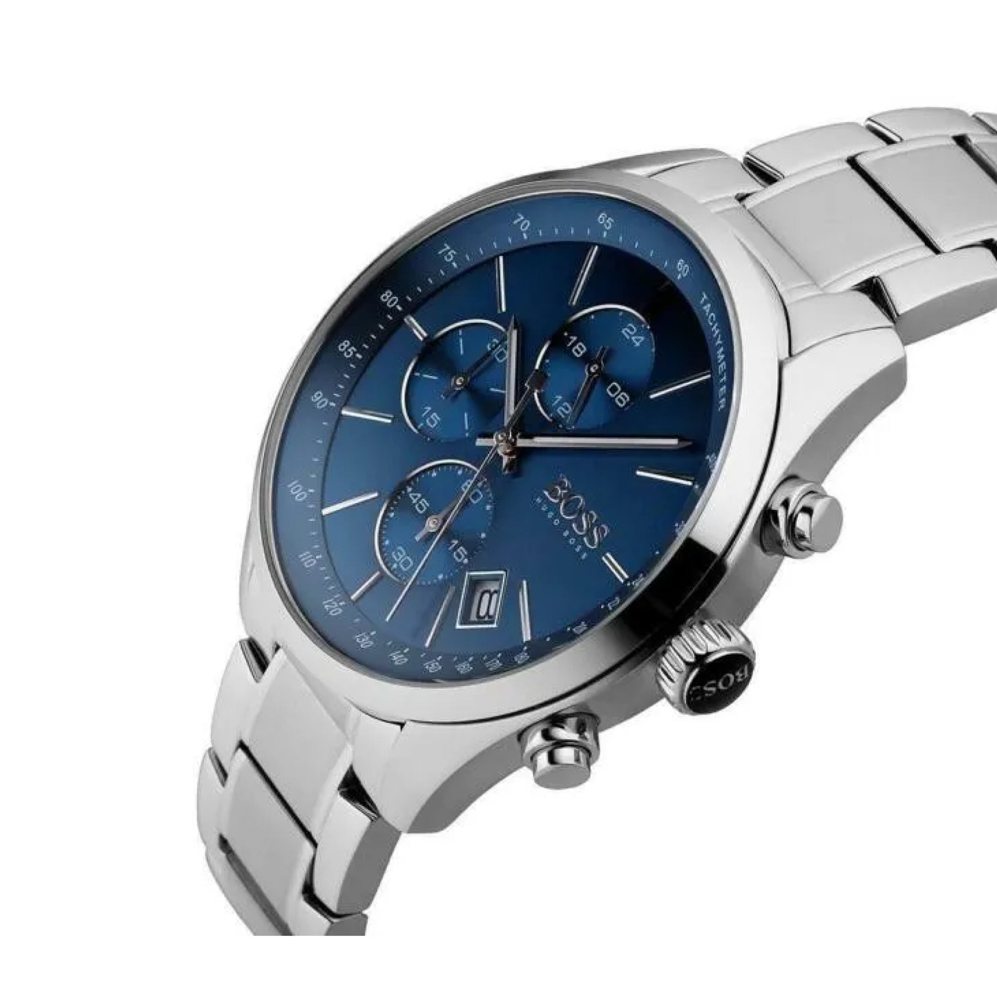 Hugo Boss Men’s Chronograph Quartz Stainless Steel Blue Dial 44mm Watch 1513478