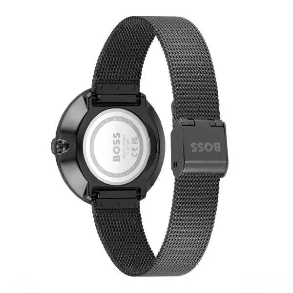 Hugo Boss Women’s Quartz Black Stainless Steel Crystal Pave Dial 36mm Watch 1502658