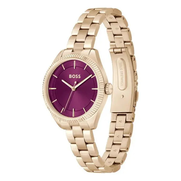 Hugo Boss Women’s Quartz Rose Gold Stainless Steel Sage Red Dial 32mm Watch 1502728