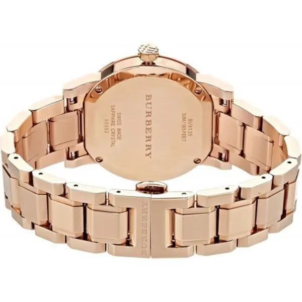 Burberry Women’s Swiss Made Stainless Steel Rose Gold Dial 34mm Watch BU9135