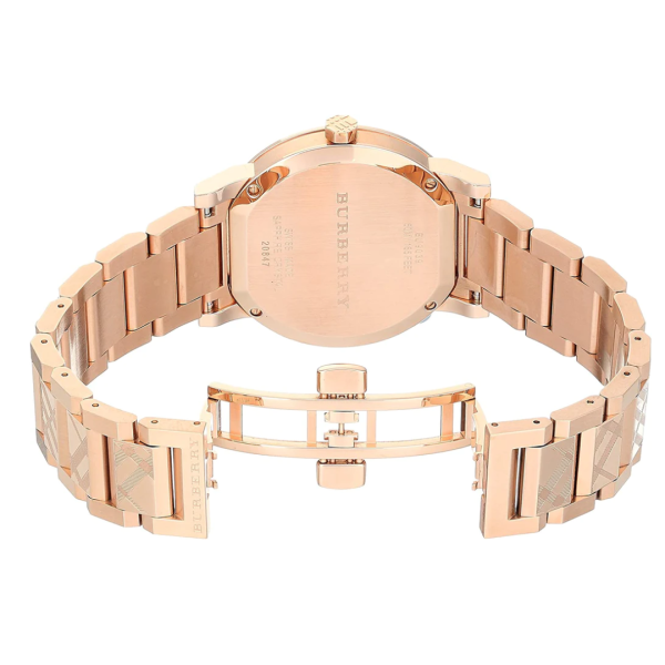 Burberry Men’s Swiss Made Stainless Steel Rose Gold Dial 38mm Watch BU9039