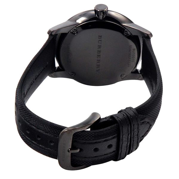 Burberry Men’s Swiss Made Leather Strap Black Dial 40mm Watch BU10010