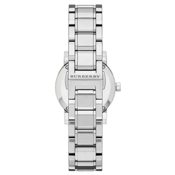 Burberry Women’s Swiss Made Quartz Silver Stainless Steel Pink Dial 27mm Watch BU9231