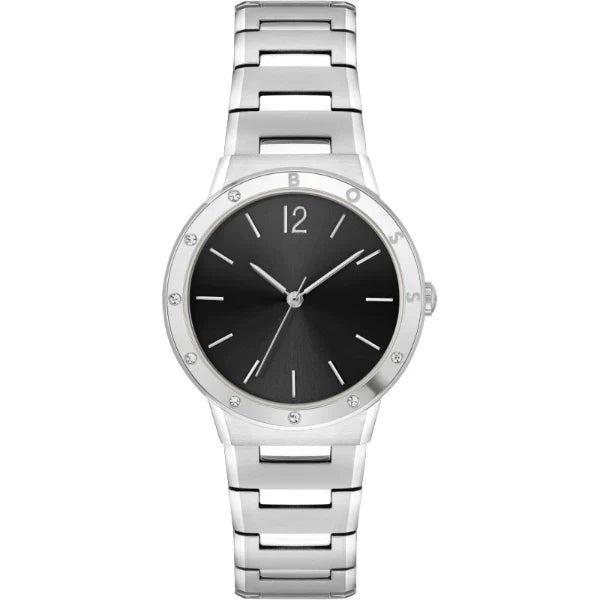 Hugo Boss Women’s Quartz Silver Stainless Steel Black Dial 34mm Watch 1502647