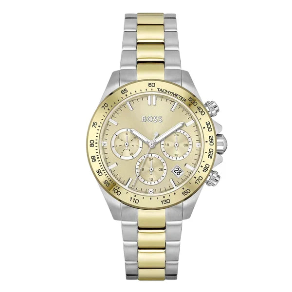 Hugo Boss Women’s Quartz Two Tone Stainless Steel Beige Dial 38mm Watch 1502618