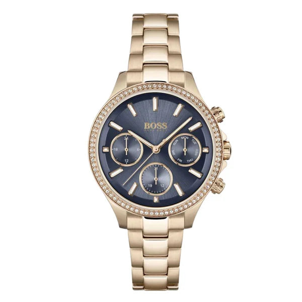 Hugo Boss Women’s Quartz Gold Stainless Steel Blue Dial 38mm Watch 1502566
