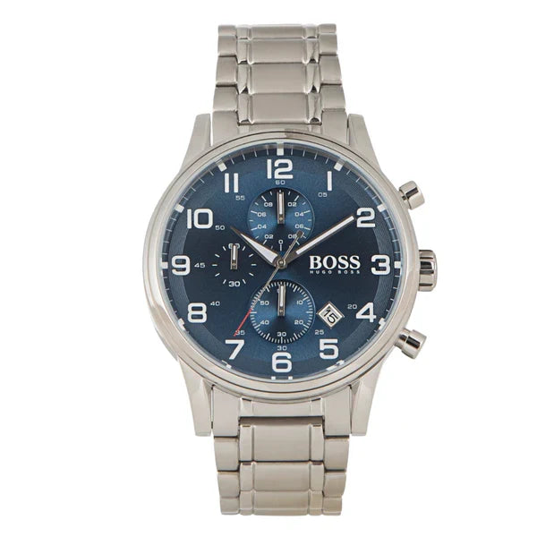 Hugo Boss Men’s Chronograph Quartz Stainless Steel Blue Dial 44mm Watch 1513183
