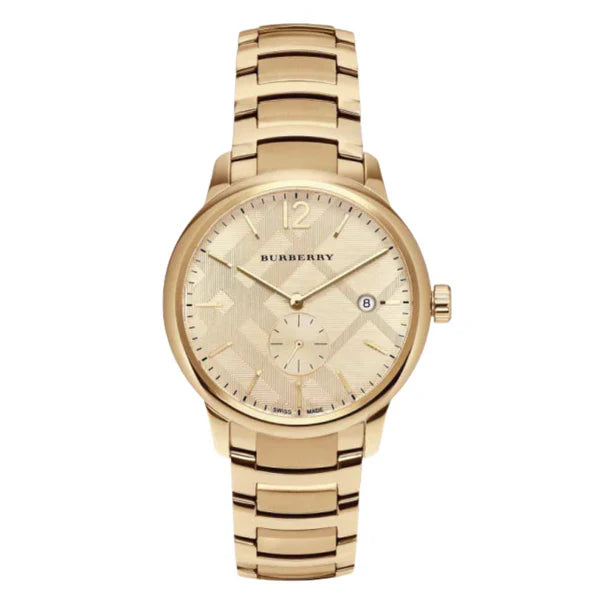 BURBERRY Men’s Swiss made Stainless Steel Gold Dial 40mm Watch BU10006