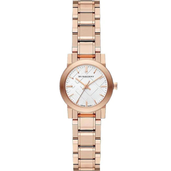 Burberry Women’s Swiss Made Quartz Rose Gold Stainless Steel White Dial 27mm Watch BU9204