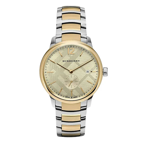 Burberry Men’s Swiss Made Stainless Steel Gold Dial 40mm Watch BU10011