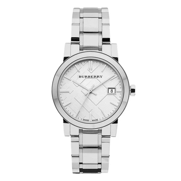 Burberry Women’s Swiss Made Stainless Steel Silver Dial 34mm Watch BU9100