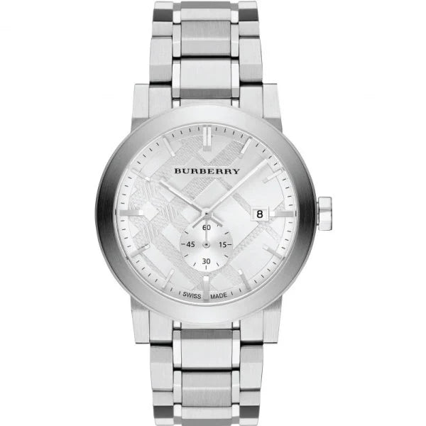 Burberry Men’s Swiss Made Stainless Steel Silver Dial 42mm Watch BU9900