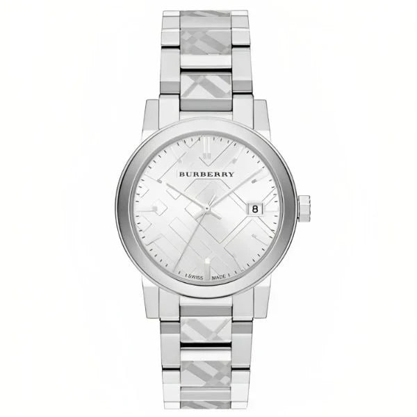 Burberry Men’s Swiss Made Stainless Steel Silver Dial 38mm Watch BU9037